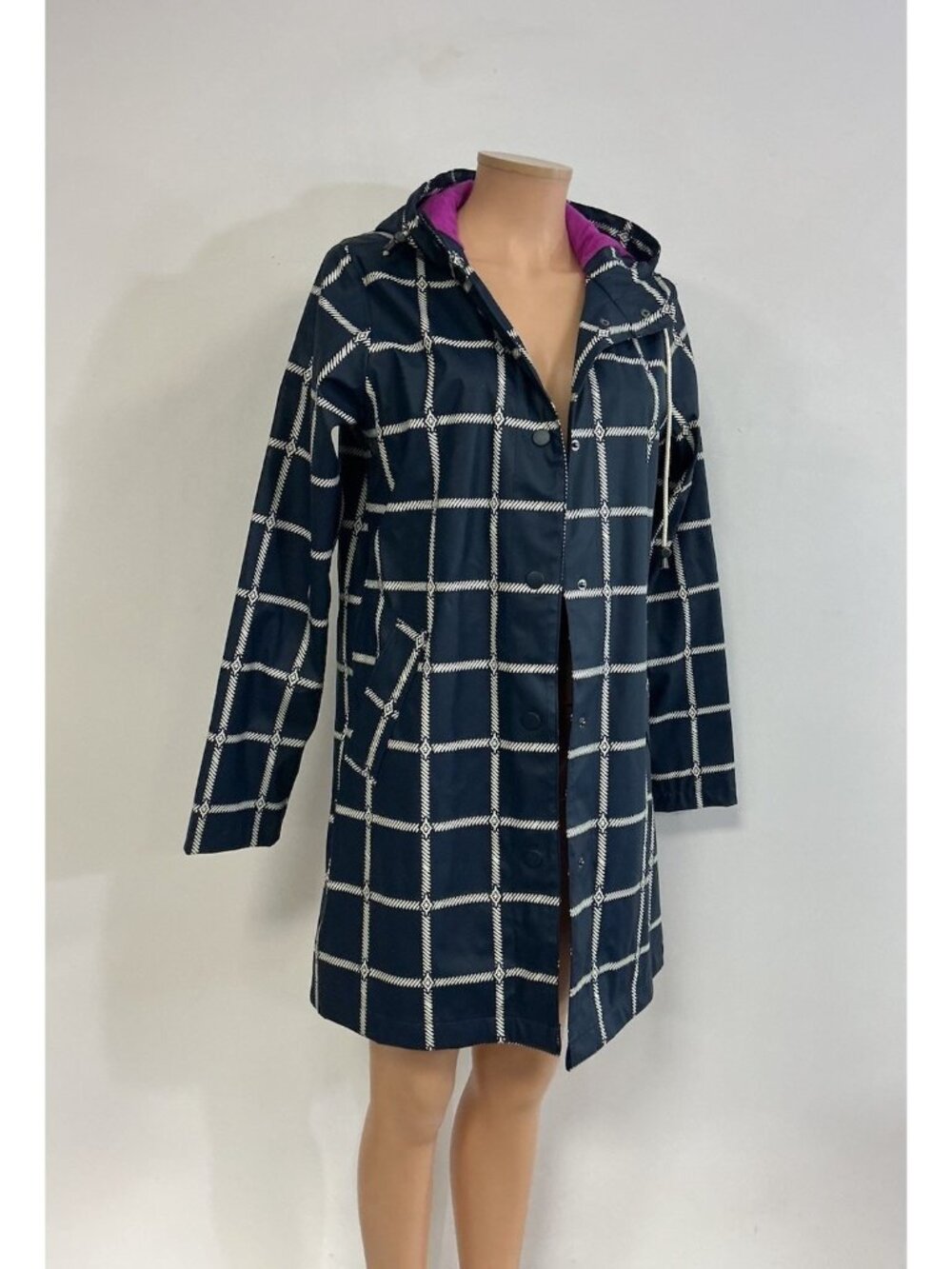 Hatley Raincoat Jacket Trench Coat Blue Womens US 4